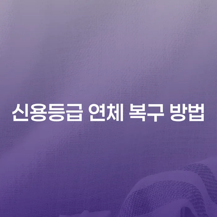 신용등급 연체 복구 방법을 알고 계신가요?
